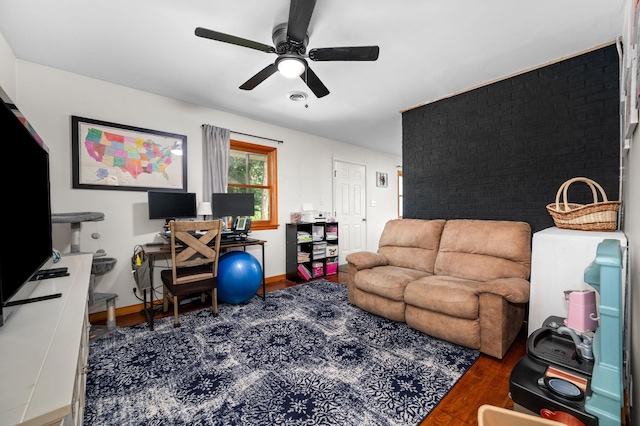 472 Shirley Rd, Smyrna, TN 37167 - office space featuring wood finished floors and a ceiling fan