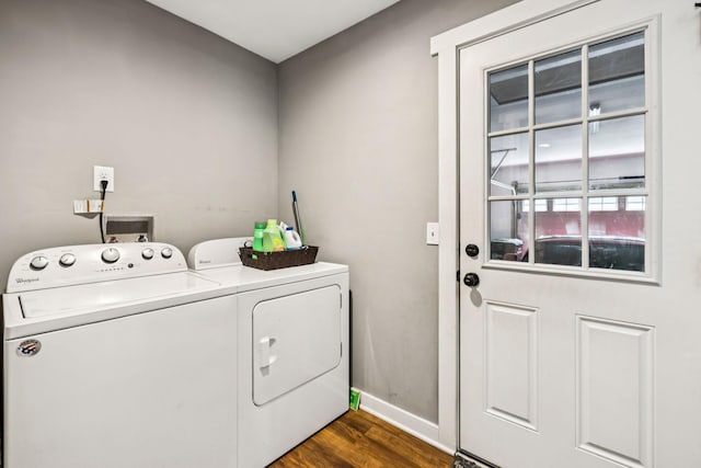 103 N Main St, Springfield, TN 37172 - laundry room with washer and clothes dryer and dark wood-type flooring