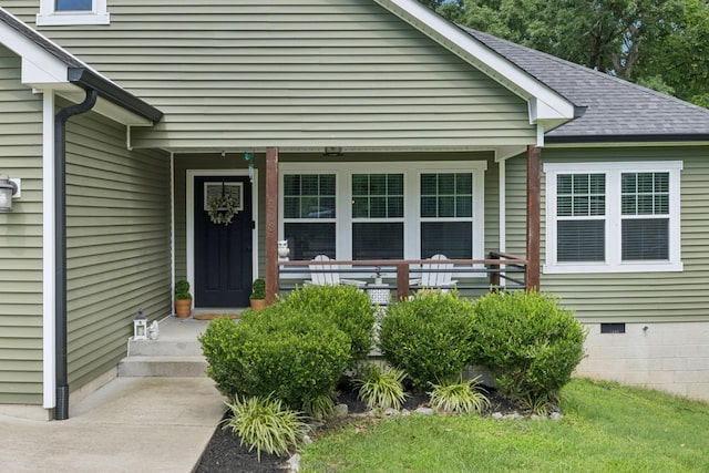 103 N Main St, Springfield, TN 37172 - property entrance with a shingled roof, a porch, and crawl space