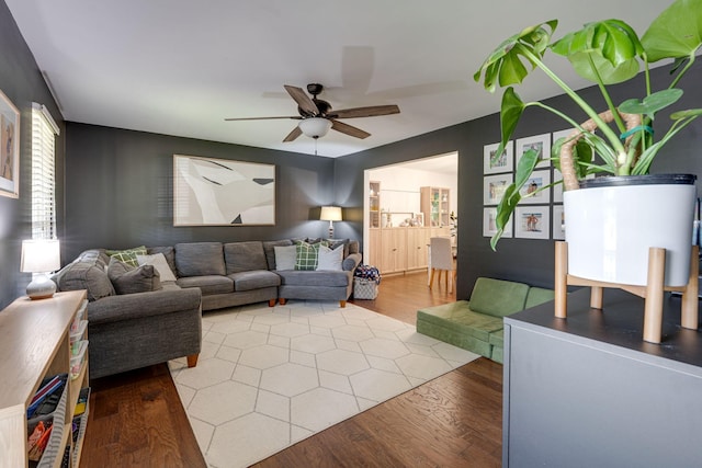 1448 Brighton Cir, Old Hickory, TN 37138 - living area with a ceiling fan and light wood finished floors