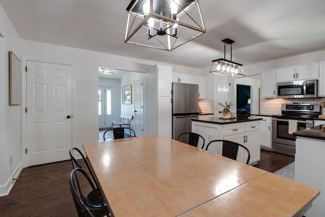 1448 Brighton Cir, Old Hickory, TN 37138 - dining room featuring dark wood-type flooring and a chandelier