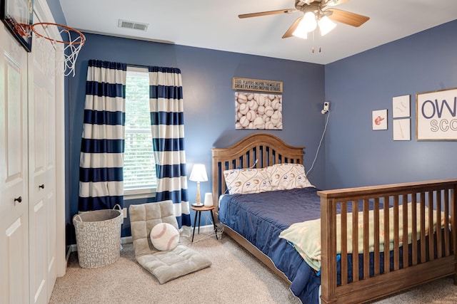 1448 Brighton Cir, Old Hickory, TN 37138 - carpeted bedroom featuring multiple windows and a ceiling fan