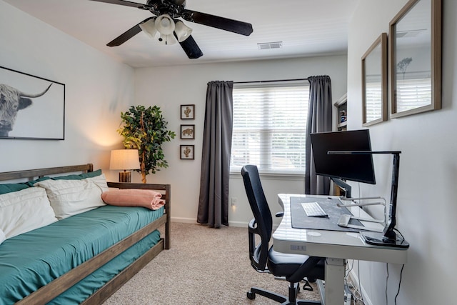 1448 Brighton Cir, Old Hickory, TN 37138 - carpeted home office featuring ceiling fan and baseboards