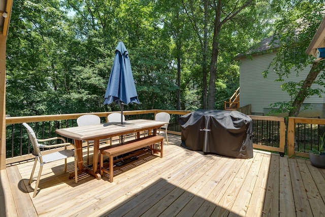1448 Brighton Cir, Old Hickory, TN 37138 - deck with outdoor dining space and a grill
