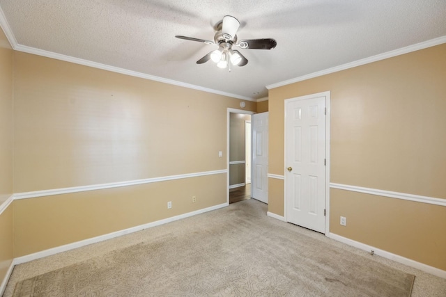 3171 Asbury Ln, Murfreesboro, TN 37129 - unfurnished bedroom featuring carpet floors, ornamental molding, ceiling fan, and a textured ceiling