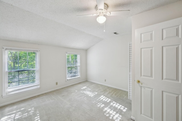 3171 Asbury Ln, Murfreesboro, TN 37129 - unfurnished room with a textured ceiling, carpet floors, a ceiling fan, and lofted ceiling