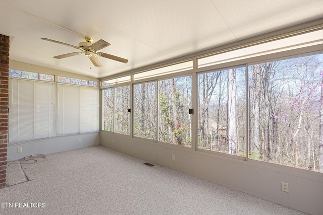 182 Whippoorwill Dr, Oak Ridge, TN 37830 - unfurnished sunroom featuring ceiling fan and plenty of natural light
