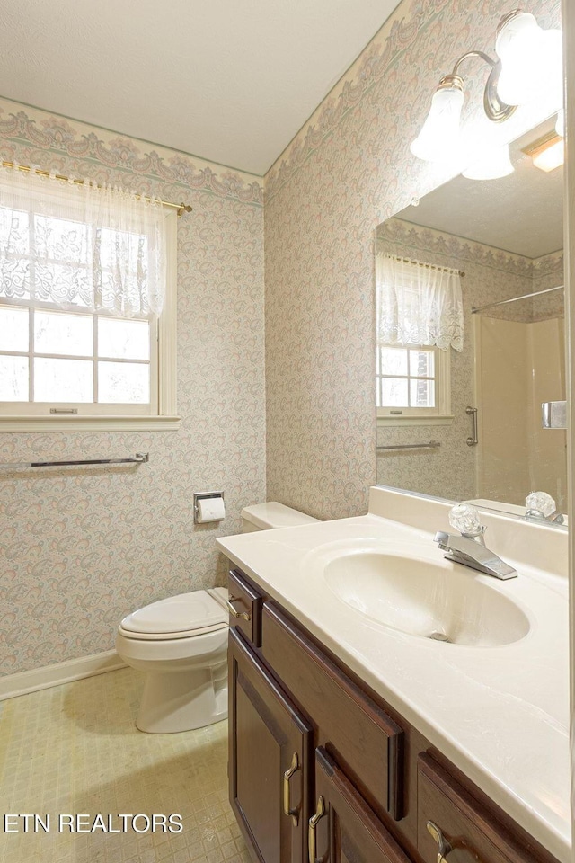182 Whippoorwill Dr, Oak Ridge, TN 37830 - full bathroom featuring vanity, a shower, and tile patterned flooring