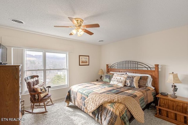 205 Ogle Dr Unit 554, Pigeon Forge, TN 37863 - bedroom featuring carpet, a textured ceiling, and ceiling fan