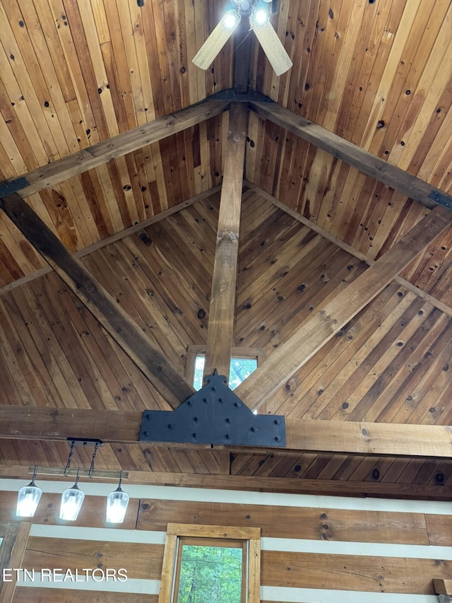 1226 Buzzard Roost Rd, Spring City, TN 37381 - detailed view of a wood ceiling with exposed beams