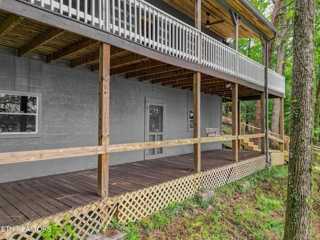 1226 Buzzard Roost Rd, Spring City, TN 37381 - wooden terrace with ceiling fan