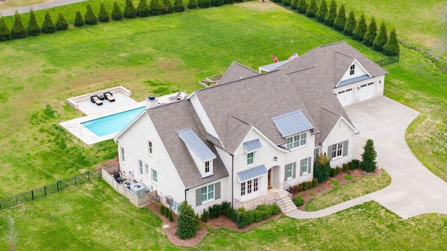 6211 Temple Rd, Franklin, TN 37069 - aerial view of property and surrounding area featuring a pool area