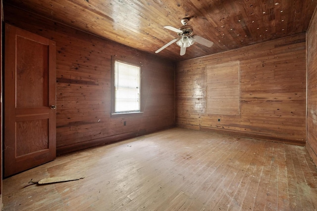 2727 Old Tilton Rd, Dalton, GA 30721 - empty room with wooden walls, hardwood / wood-style floors, ceiling fan, and wooden ceiling