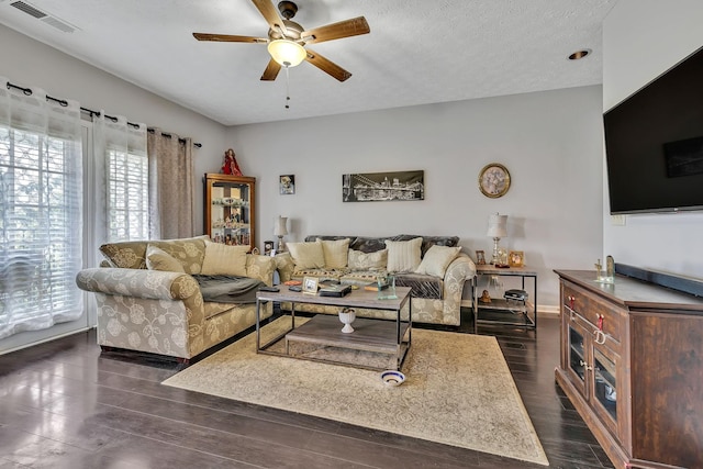 411 Churchill Xing, Madison, TN 37115 - living room featuring a ceiling fan and dark wood-style flooring