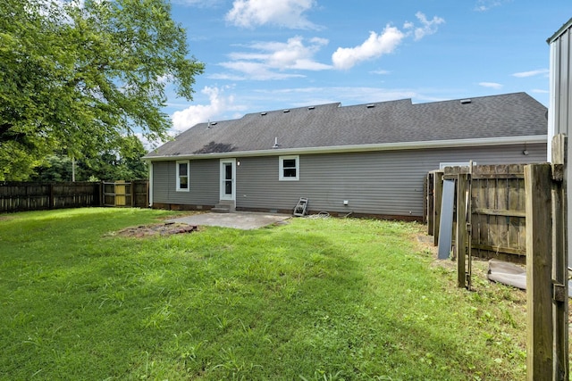 111 Platte Dr, Christiana, TN 37037 - back of property with a patio, a fenced backyard, and roof with shingles