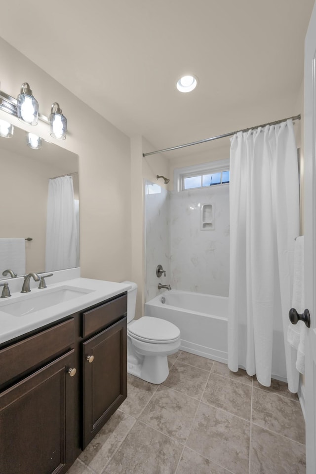 1794 Balvenie Ct, Brentwood, TN 37027 - bathroom with vanity, shower / tub combo with curtain, and tile patterned flooring