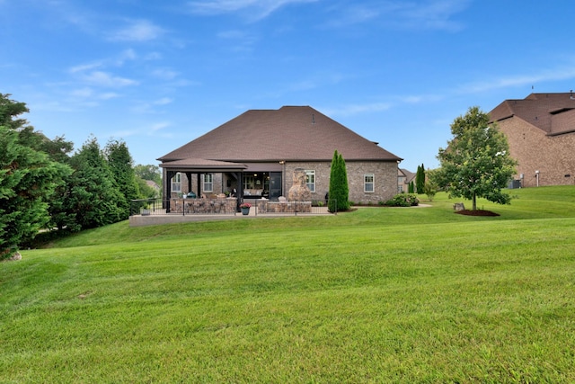 1794 Balvenie Ct, Brentwood, TN 37027 - back of property with a yard, a patio area, and brick siding