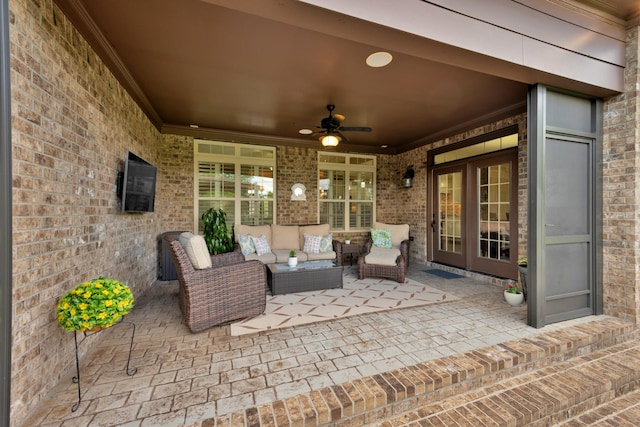 1794 Balvenie Ct, Brentwood, TN 37027 - view of patio featuring a ceiling fan and an outdoor hangout area