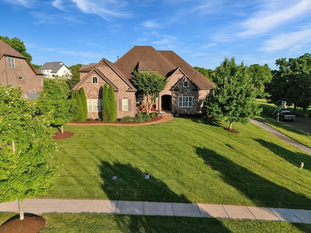 1794 Balvenie Ct, Brentwood, TN 37027 - french provincial home with stone siding and a front yard