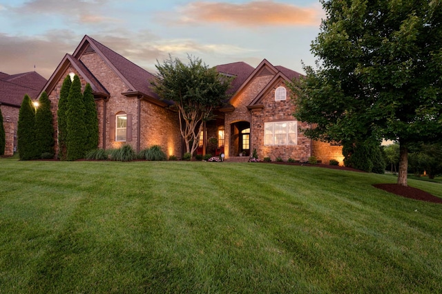 1794 Balvenie Ct, Brentwood, TN 37027 - view of front of property featuring a front lawn, stone siding, and brick siding