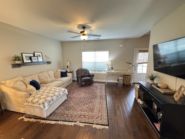 4803 Beryl Dr, Murfreesboro, TN 37128 - living room featuring ceiling fan and wood-type flooring