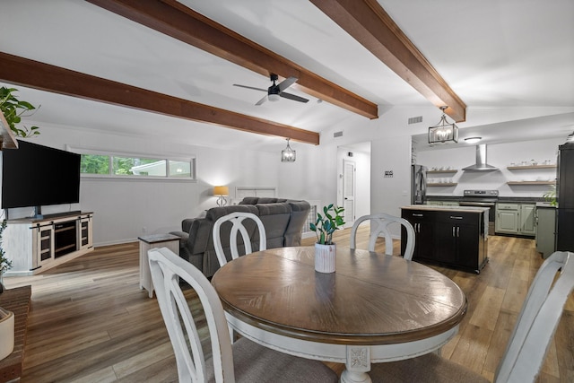5920 Dogwood Dr, Harrison, TN 37341 - dining area featuring ceiling fan and light wood-style flooring