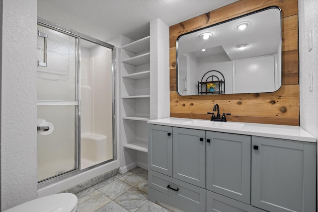 5920 Dogwood Dr, Harrison, TN 37341 - bathroom featuring a stall shower and vanity