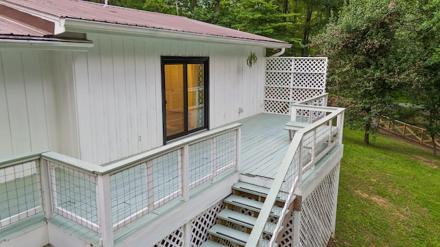 5920 Dogwood Dr, Harrison, TN 37341 - wooden terrace featuring stairs and a yard