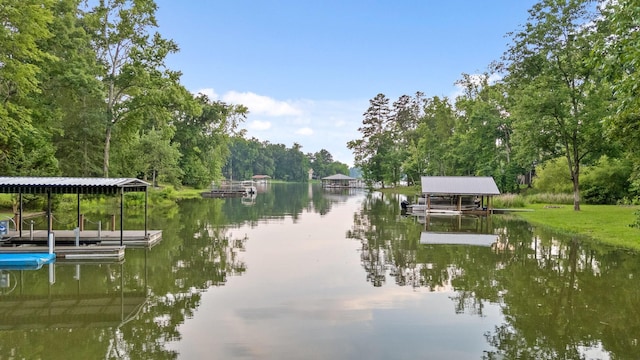 5920 Dogwood Dr, Harrison, TN 37341 - dock area featuring boat lift and a water view