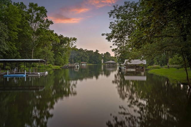 5920 Dogwood Dr, Harrison, TN 37341 - water view featuring a dock and boat lift