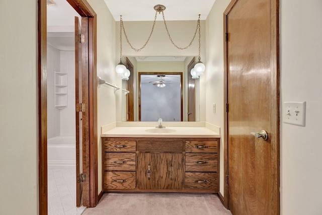 5122 Prince Phillip Cv, Brentwood, TN 37027 - full bathroom featuring vanity, tub / shower combination, and ceiling fan