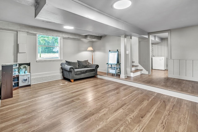 4200 Hunters Point Pike, Lebanon, TN 37087 - living area with wood finished floors and stairway
