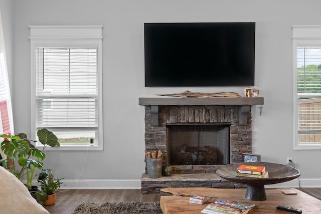 5086 Oop Rd, Chattanooga, TN 37416 - detailed view of wood finished floors and a fireplace