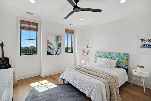 4720 Edwardian Trce, Franklin, TN 37067 - bedroom featuring light wood finished floors, recessed lighting, and a ceiling fan