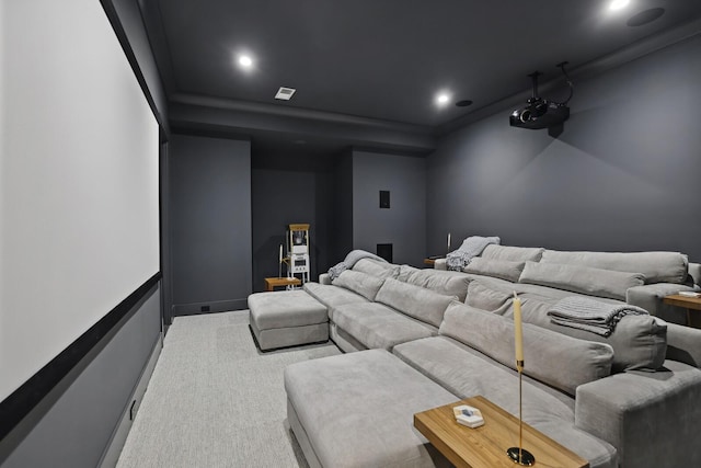 4720 Edwardian Trce, Franklin, TN 37067 - carpeted home theater room with recessed lighting and a raised ceiling