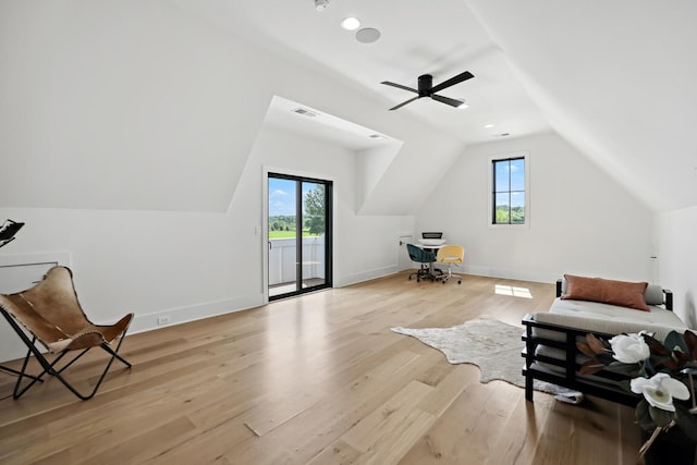 4720 Edwardian Trce, Franklin, TN 37067 - sitting room with plenty of natural light, vaulted ceiling, light wood finished floors, and ceiling fan