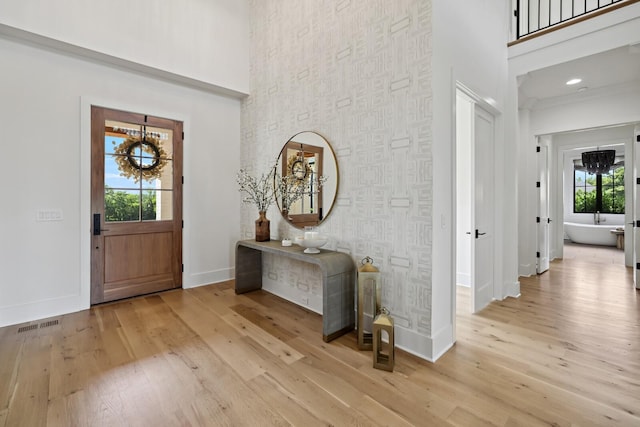 4720 Edwardian Trce, Franklin, TN 37067 - foyer featuring a high ceiling and hardwood / wood-style flooring