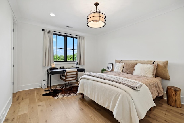 4720 Edwardian Trce, Franklin, TN 37067 - bedroom featuring wood finished floors, an office area, ornamental molding, and recessed lighting