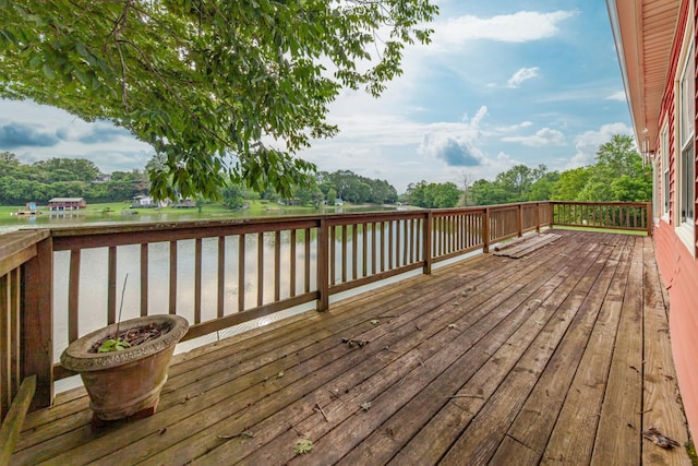 266 Clear Creek Cir, Pulaski, TN 38478 - wooden deck featuring a water view and view of wooded area