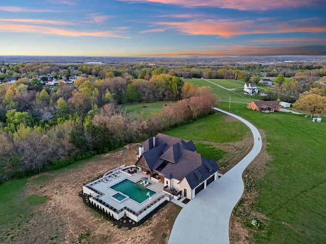 2996 S Rutland Rd, Mount Juliet, TN 37122 - aerial view at dusk of view of pool