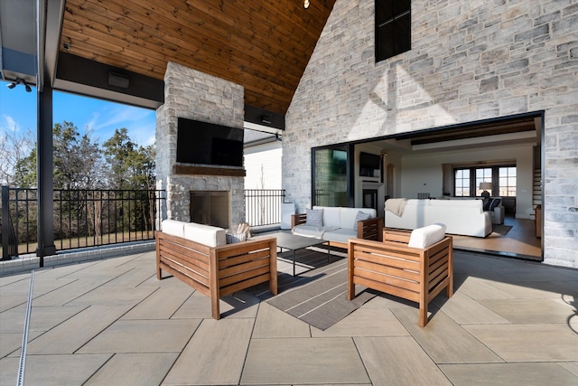 2996 S Rutland Rd, Mount Juliet, TN 37122 - view of patio / terrace featuring an outdoor living space with a fireplace
