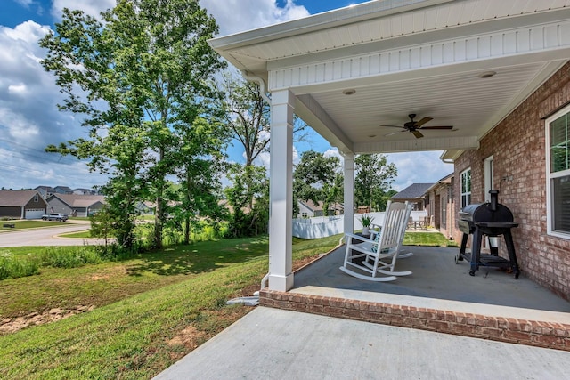 272 Thorpe Dr, Spring Hill, TN 37174 - view of patio with ceiling fan and grilling area