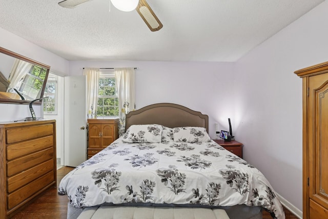 2604 Forest View Dr, Antioch, TN 37013 - bedroom with wood finished floors, ceiling fan, and a textured ceiling