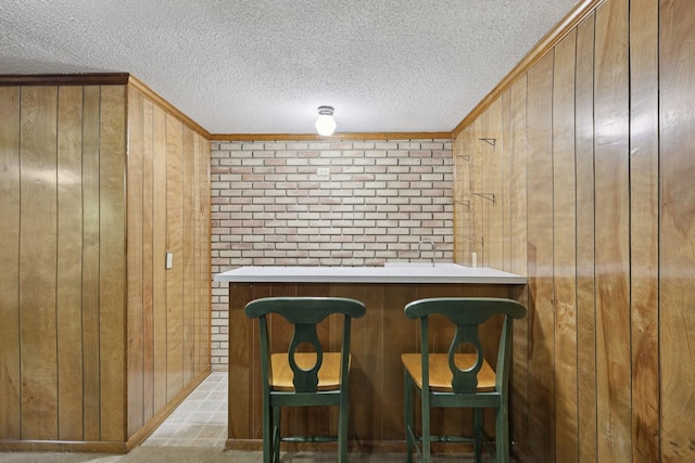 2604 Forest View Dr, Antioch, TN 37013 - bar area featuring wooden walls and a textured ceiling