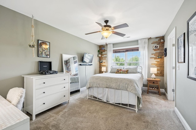 2819 Silver Springs Ct, Murfreesboro, TN 37128 - bedroom with light carpet and ceiling fan