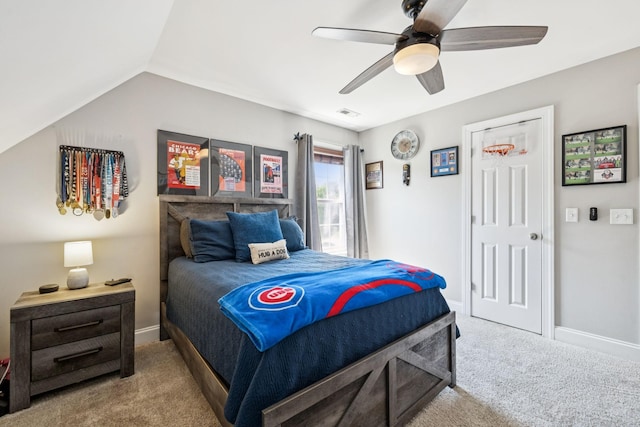 2819 Silver Springs Ct, Murfreesboro, TN 37128 - bedroom with carpet floors, ceiling fan, and vaulted ceiling