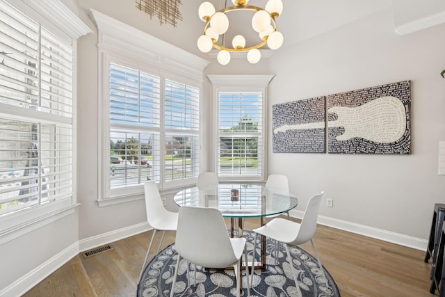 2819 Silver Springs Ct, Murfreesboro, TN 37128 - dining space featuring a chandelier and wood finished floors