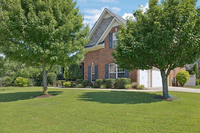 2819 Silver Springs Ct, Murfreesboro, TN 37128 - view of front facade with brick siding, concrete driveway, and a front lawn