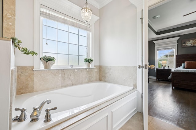 2819 Silver Springs Ct, Murfreesboro, TN 37128 - bathroom with ornamental molding, a bath, and ensuite bathroom
