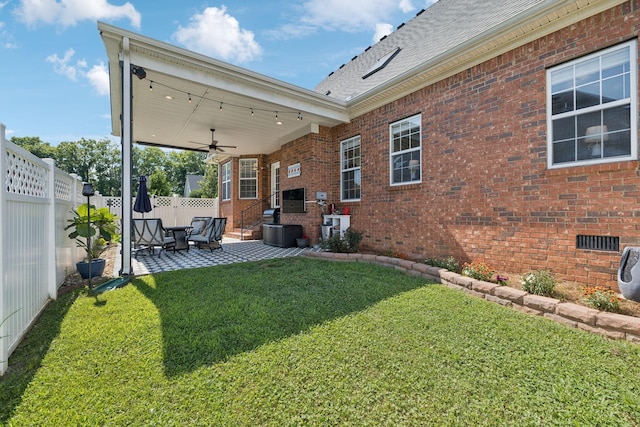 2819 Silver Springs Ct, Murfreesboro, TN 37128 - fenced backyard featuring ceiling fan and a patio